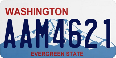 WA license plate AAM4621