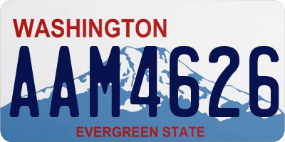 WA license plate AAM4626