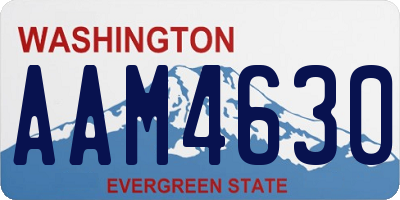 WA license plate AAM4630