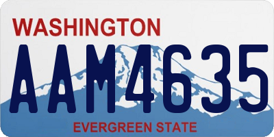 WA license plate AAM4635