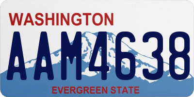WA license plate AAM4638