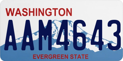 WA license plate AAM4643