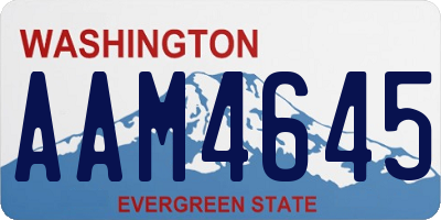 WA license plate AAM4645