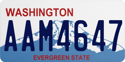 WA license plate AAM4647