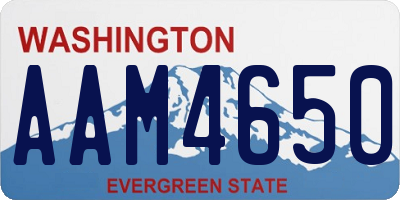 WA license plate AAM4650