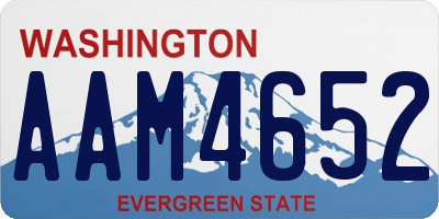 WA license plate AAM4652
