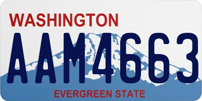 WA license plate AAM4663