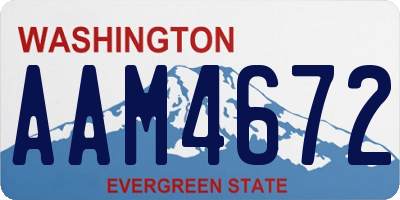 WA license plate AAM4672