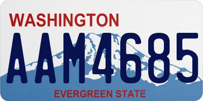 WA license plate AAM4685