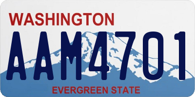 WA license plate AAM4701