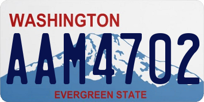 WA license plate AAM4702