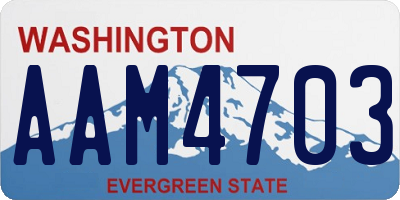 WA license plate AAM4703