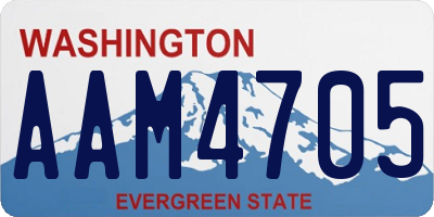 WA license plate AAM4705