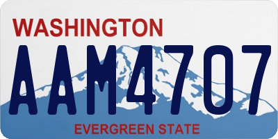 WA license plate AAM4707