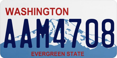 WA license plate AAM4708