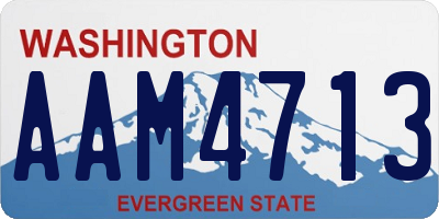 WA license plate AAM4713