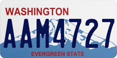 WA license plate AAM4727