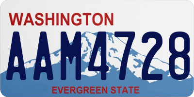 WA license plate AAM4728
