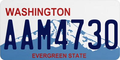 WA license plate AAM4730