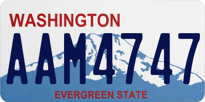 WA license plate AAM4747