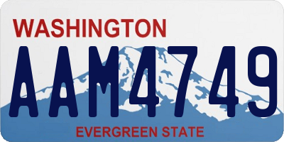 WA license plate AAM4749