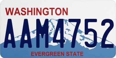 WA license plate AAM4752