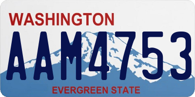 WA license plate AAM4753