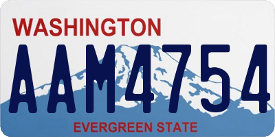 WA license plate AAM4754