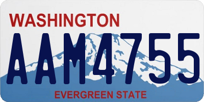 WA license plate AAM4755