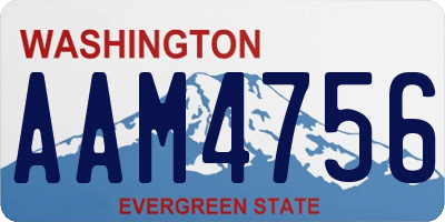 WA license plate AAM4756