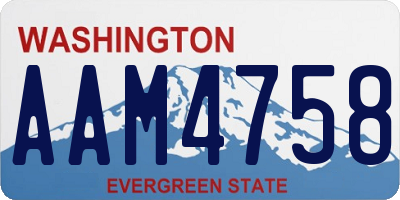 WA license plate AAM4758