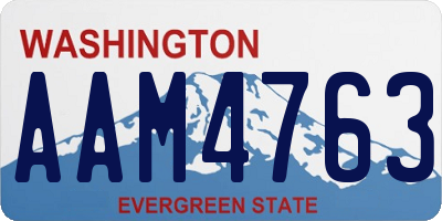WA license plate AAM4763