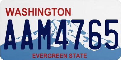 WA license plate AAM4765