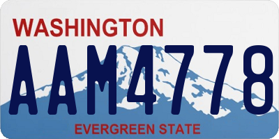 WA license plate AAM4778