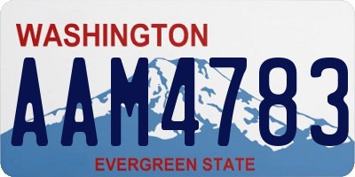 WA license plate AAM4783