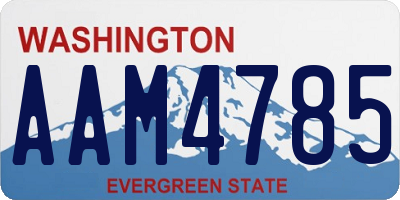 WA license plate AAM4785