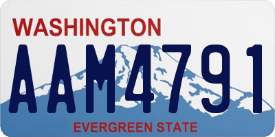 WA license plate AAM4791