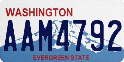 WA license plate AAM4792