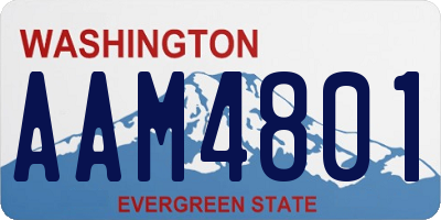 WA license plate AAM4801