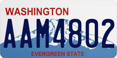 WA license plate AAM4802