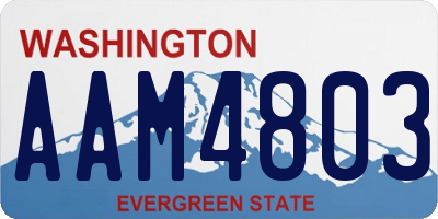 WA license plate AAM4803