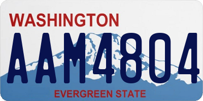 WA license plate AAM4804