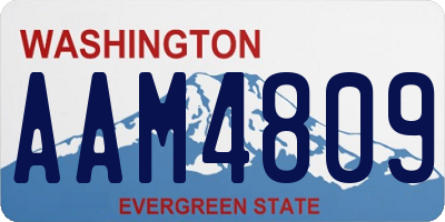 WA license plate AAM4809