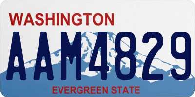 WA license plate AAM4829