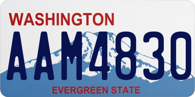 WA license plate AAM4830