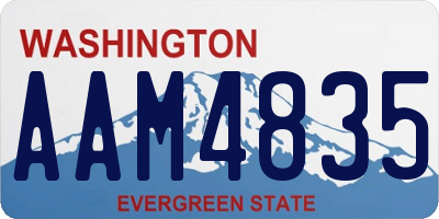 WA license plate AAM4835