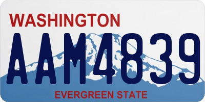 WA license plate AAM4839