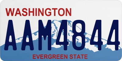 WA license plate AAM4844