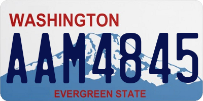 WA license plate AAM4845