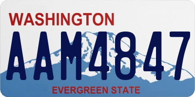 WA license plate AAM4847